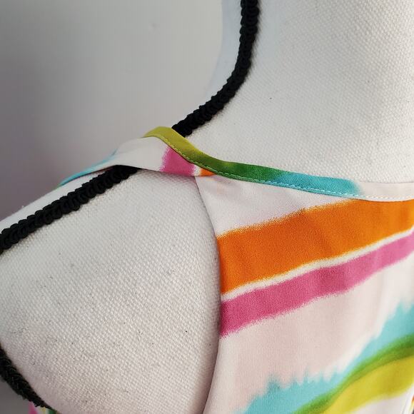 Zac & Rachel Striped Tiered Color Block Top Size L - Picture 5 of 8